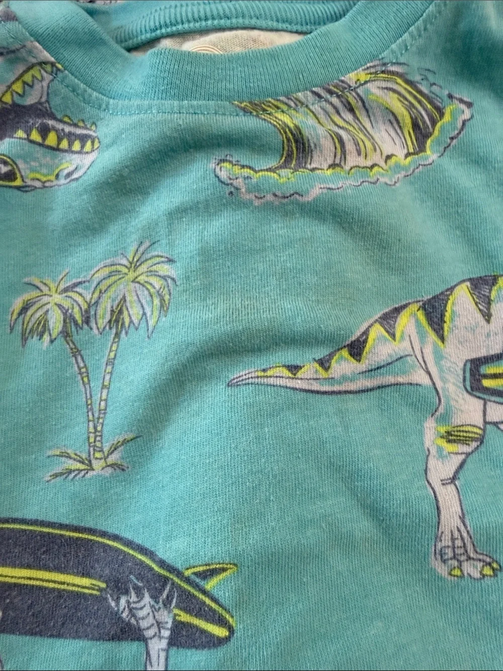 Toddler Blue Dinosaur Shorts & Tee Set